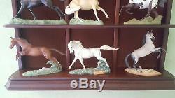 Franklin Mint Porcelain Horse Collection THE GREAT HORSES OF THE WORLD + Case