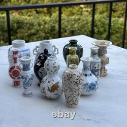 Franklin Mint Porcelain Imperial Dynasty Mini Vase Set Complete Set Japan 1980