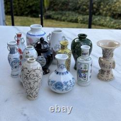 Franklin Mint Porcelain Imperial Dynasty Mini Vase Set Complete Set Japan 1980