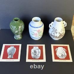 Franklin Mint Porcelain Imperial Dynasty Mini Vase Set Complete Set Japan 1980
