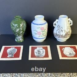 Franklin Mint Porcelain Imperial Dynasty Mini Vase Set Complete Set Japan 1980