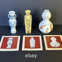 Franklin Mint Porcelain Imperial Dynasty Mini Vase Set Complete Set Japan 1980
