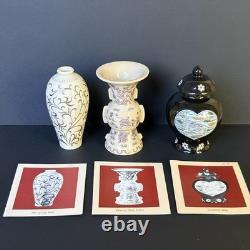 Franklin Mint Porcelain Imperial Dynasty Mini Vase Set Complete Set Japan 1980