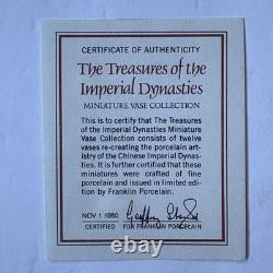 Franklin Mint Porcelain Imperial Dynasty Mini Vase Set Complete Set Japan 1980