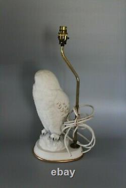 Franklin Mint Porcelain Male Snowy Owl Table Lamp Figure