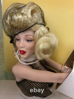 Franklin Mint Porcelain Marilyn Monroe Doll Gentleman Prefer Blondes Gold Lame