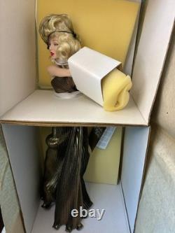 Franklin Mint Porcelain Marilyn Monroe Doll Gentleman Prefer Blondes Gold Lame
