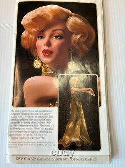 Franklin Mint Porcelain Marilyn Monroe Doll Gentleman Prefer Blondes Gold Lame