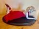 Franklin Mint Porcelain Marilyn Monroe Doll Laying Down in a Red Dress
