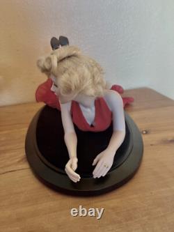 Franklin Mint Porcelain Marilyn Monroe Doll Laying Down in a Red Dress