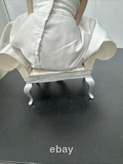 Franklin Mint Porcelain Marilyn Monroe Doll Love, Marilyn Sitting on Satin Bench