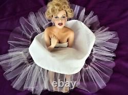 Franklin Mint Porcelain Marilyn Monroe Portrait Doll With Bench Love, Marilyn