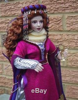 Franklin Mint Porcelain Morgana Le Fay Doll Original Box