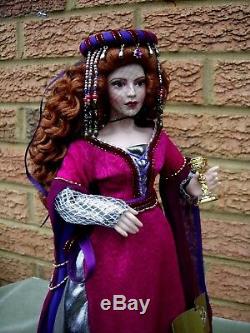 Franklin Mint Porcelain Morgana Le Fay Doll Original Box