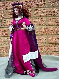 Franklin Mint Porcelain Morgana Le Fay Doll Original Box