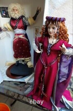 Franklin Mint Porcelain Morgana Le Fay and Merlin Magician Wizard Doll Original