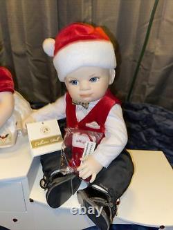 Franklin Mint Porcelain Portrait BABY Christmas Dolls Naughty And Nice-Beautiful
