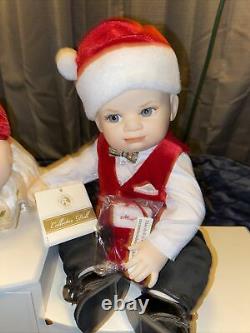 Franklin Mint Porcelain Portrait BABY Christmas Dolls Naughty And Nice-Beautiful