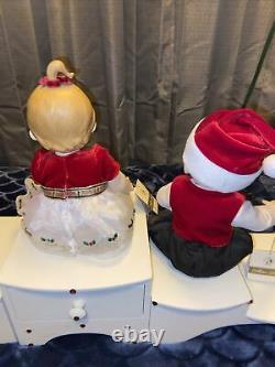 Franklin Mint Porcelain Portrait BABY Christmas Dolls Naughty And Nice-Beautiful