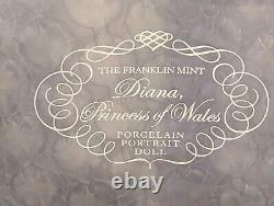 Franklin Mint Porcelain Portrait Princess Diana Doll in'Elvis Dress' & Bolero