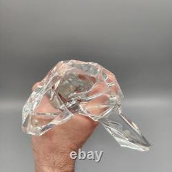 Franklin Mint Porcelain Snow Leopard Cat Figure Sculpture Statue On Crystal