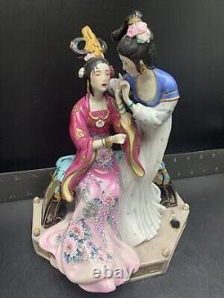 Franklin Mint Porcelain Statuette Sisters Of Spring Art By Caroline Young