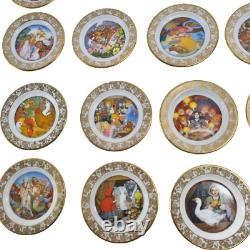 Franklin Mint Porcelain The Best Loved Fairytales Miniature Plate Collection