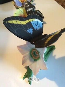 Franklin Mint Porcelain'The Butterflies of the World' Collection + Cabinet Mint