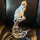 Franklin Mint Porcelain White Siberian Tiger Lead Crystal Base Cats Of The World