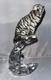 Franklin Mint Porcelain White Siberian Tiger On Lead Crystal Sculpture