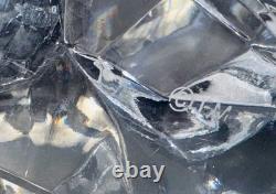 Franklin Mint Porcelain White Siberian Tiger On Lead Crystal Sculpture