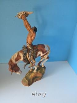 Franklin Mint Prayer Healing Spirit Sculpture Statue Buck McCain Native American
