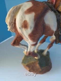 Franklin Mint Prayer Healing Spirit Sculpture Statue Buck McCain Native American