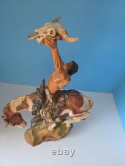 Franklin Mint Prayer Healing Spirit Sculpture Statue Buck McCain Native American