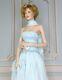 Franklin Mint Princess Diana 17 inch Porcelain Portrait Doll Blue Chiffon