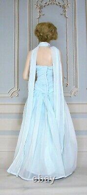 Franklin Mint Princess Diana 17 inch Porcelain Portrait Doll Blue Chiffon