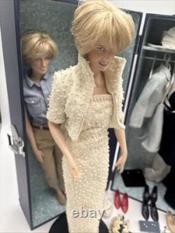 Franklin Mint Princess Diana Doll, Carrying Case Trunk, Outfits & Accessories