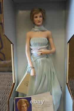 Franklin Mint Princess Diana Doll ELEGANCE Turquoise Gown Porcelain 17 COA