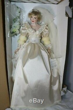 Franklin Mint Princess Diana Doll Porcelain Bride Wedding NEW In Shipper COA
