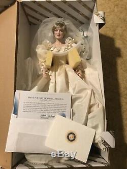 Franklin Mint Princess Diana Doll Porcelain Wedding/Bride DollNEW IN BOX, NRFB