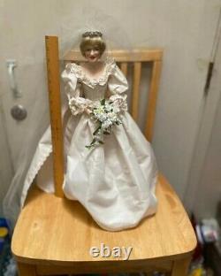 Franklin Mint Princess Diana Doll Porcelain Wedding/Bride Doll