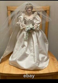 Franklin Mint Princess Diana Doll Porcelain Wedding/Bride Doll
