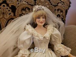 Franklin Mint Princess Diana Doll Porcelain Wedding/Bride Doll