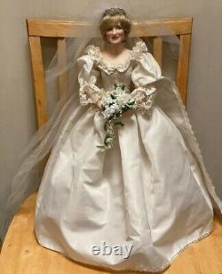 Franklin Mint Princess Diana Doll Porcelain Wedding/Bride Doll