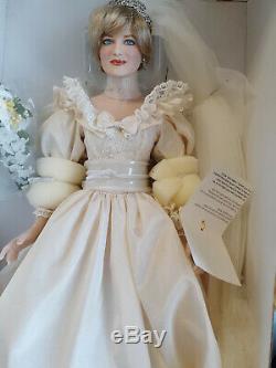 Franklin Mint Princess Diana Doll Porcelain Wedding/Bride Doll #1