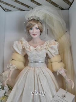 Franklin Mint Princess Diana Doll Porcelain Wedding/Bride Doll Gorgeous 17