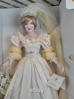 Franklin Mint Princess Diana Doll Porcelain Wedding/Bride Doll Gorgeous 17