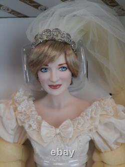 Franklin Mint Princess Diana Doll Porcelain Wedding/Bride Doll Gorgeous 17