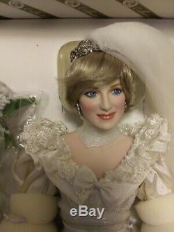 Franklin Mint Princess Diana Doll Porcelain Wedding/Bride Doll LE Read Descrip