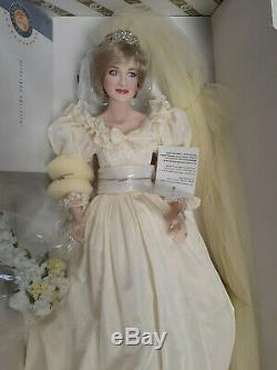 Franklin Mint Princess Diana Doll Porcelain Wedding/Bride Doll LE SEALED COA